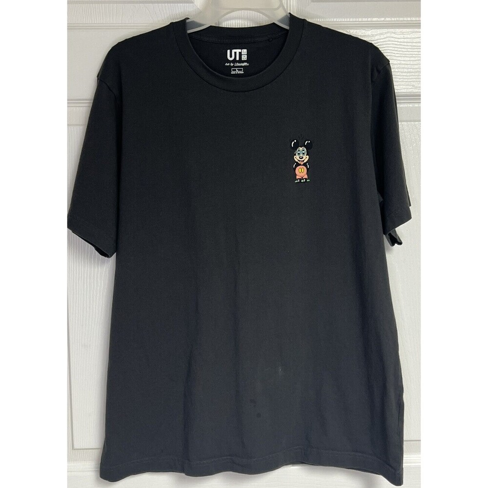 Uniqlo UT x Disney Mickey Mouse Gray T-Shirt Size Large S. Harrington STAINS - Picture 2 of 10